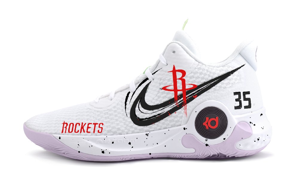 Nike KD Trey 5 IX Rocket Mercenary Abrasion Resistant Mid Top Vintage Basketball Shoes Unisex White Black Red
