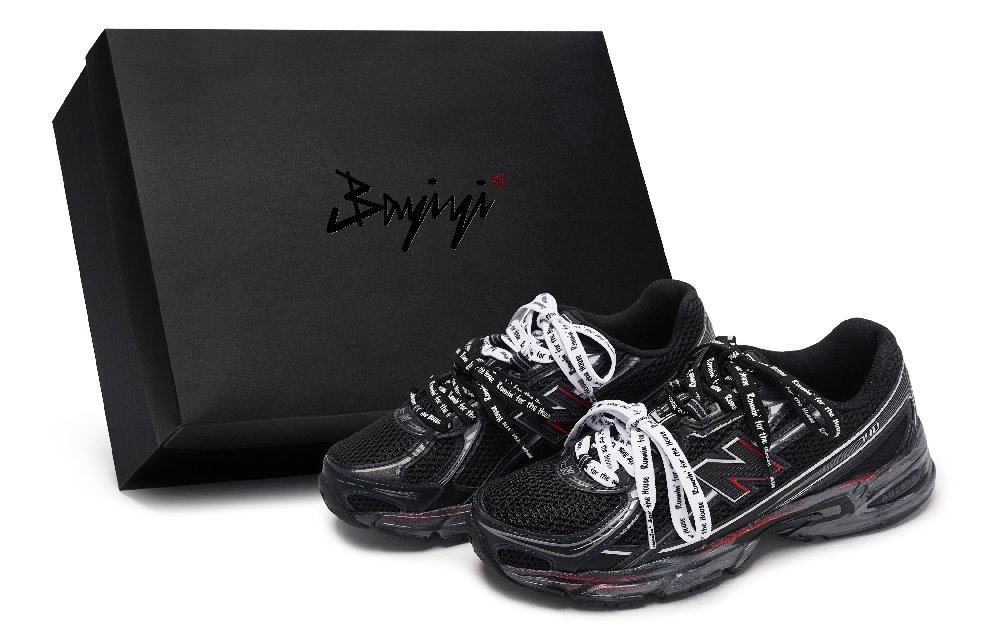 New Balance NB 740 Anti Slip Wear Resistant Low Top Running Shoes Unisex Black White Gray Red