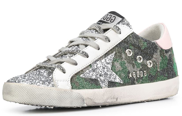 Golden Goose Super Star Low Top Stylish Skateboarding Shoes Women's Camouflage