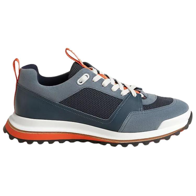 HERMES Leader Low top Casual Shoes 4.1cm Men's Blue