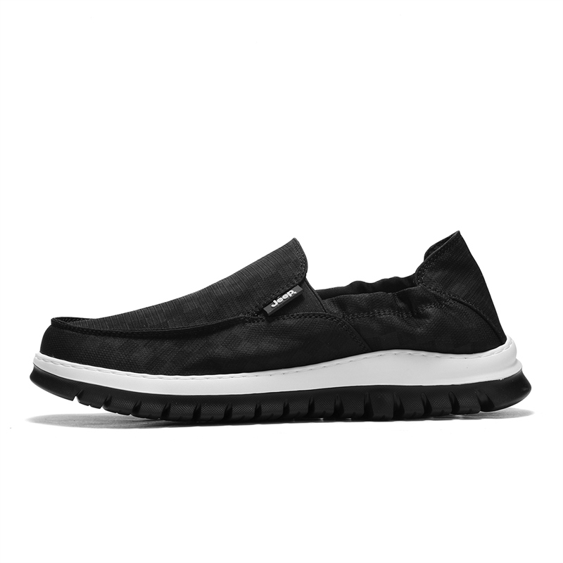 Jeep Canvas Shoes Men Low Top Black