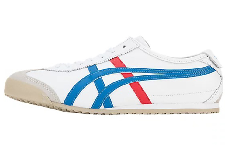 Onitsuka Tiger MEXICO 66 Lightweight Abrasion Resistant Cushioning Support Low Top Casual Shoes Men's White Red Blue