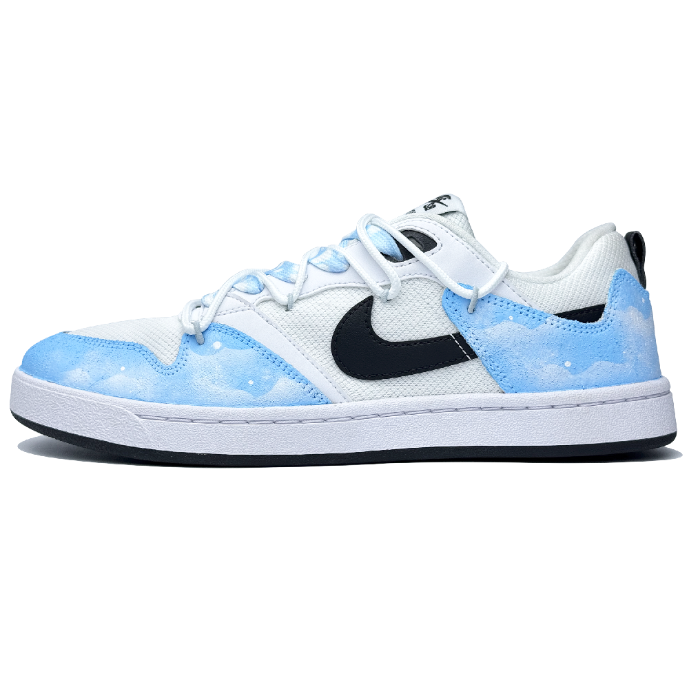 Nike SB Alleyoop Anti Slip Wear Resistant Low Top Skateboard Shoes Men's White Blue