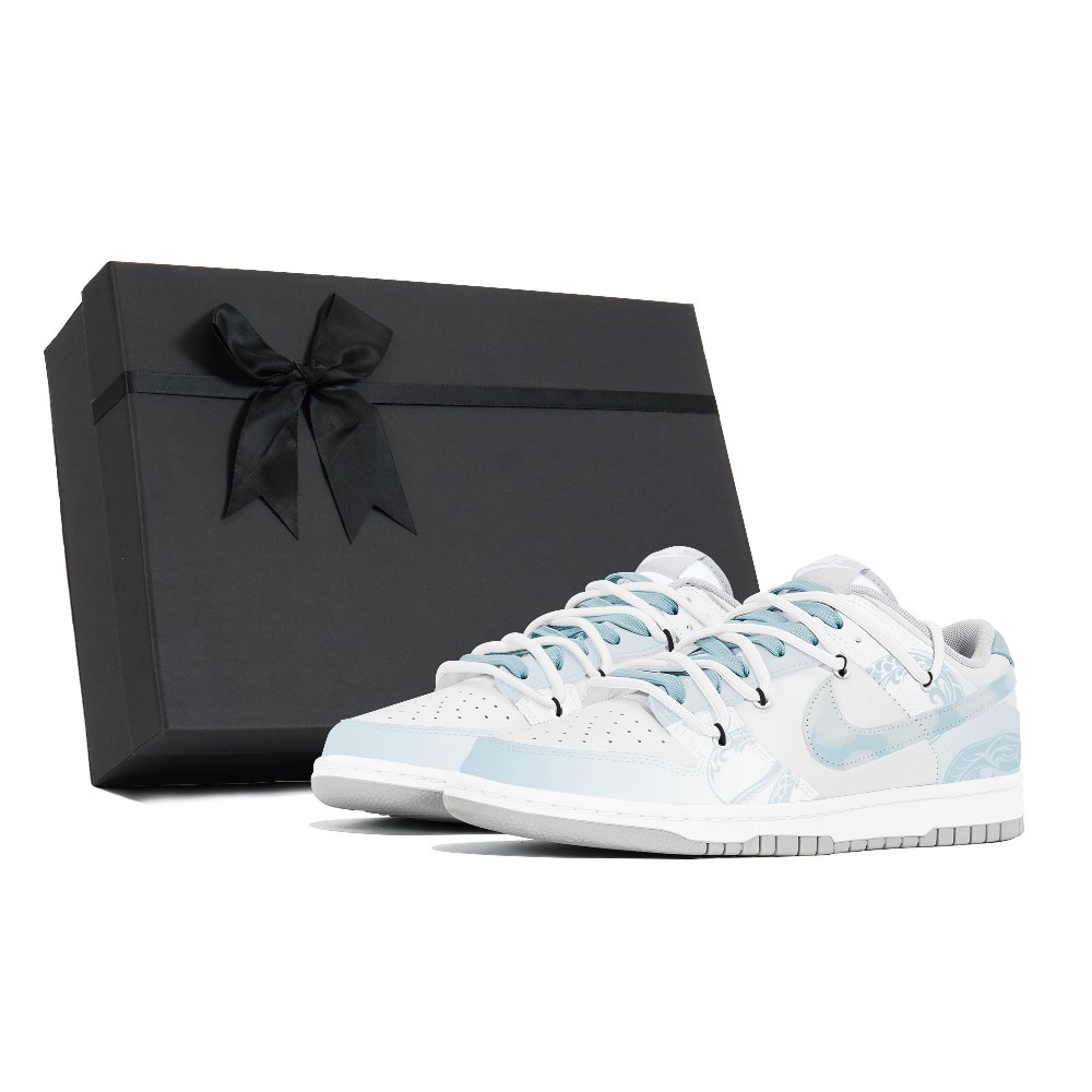 Nike Dunk Abrasion-Resistant Low-Top Skateboard Shoes Men's Blue White