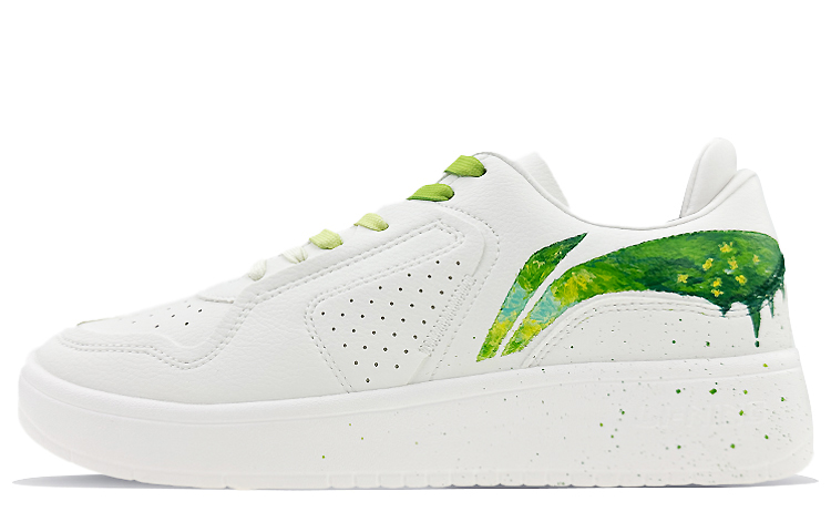 LiNing Sports Life Collection Low-Top Skateboard Shoes Men's White Green