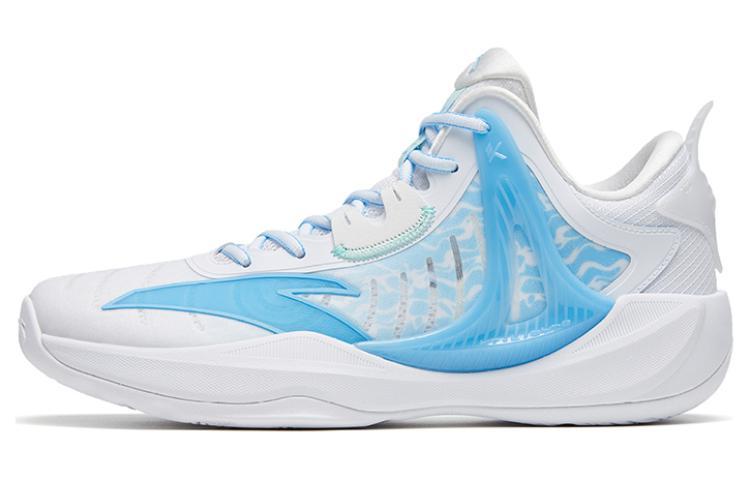 Anta Hussars 8 Abrasion Resistant Breathable Low Top Basketball Shoes Men's White Blue