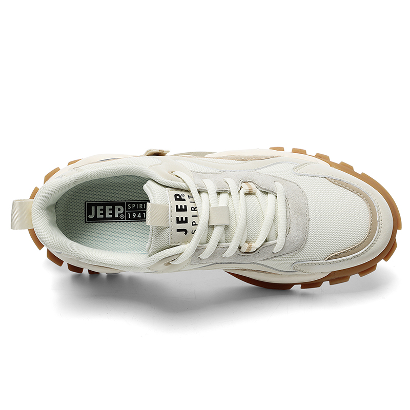 JEEP SPIRIT Sports Men's Shoes Low Top Chunky Sneakers Men's Light Sandy