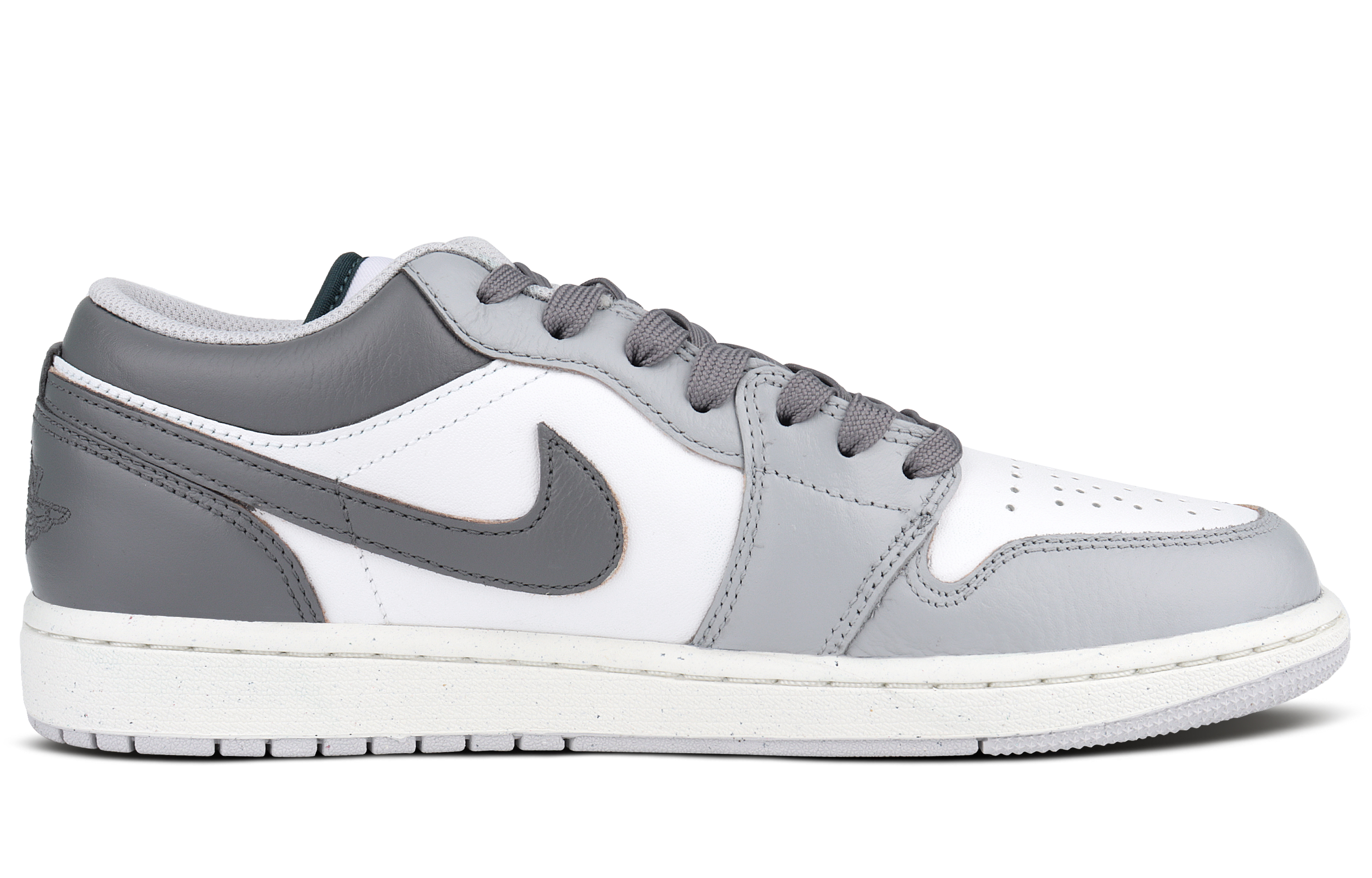 Jordan Air Jordan 1 Abrasion Resistant Low top Vintage Basketball Shoes Unisex Light Gray