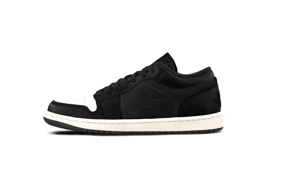 Jordan Air Jordan 1 Black Warrior Abrasion Resistant Low top Vintage Basketball Shoes Unisex Black