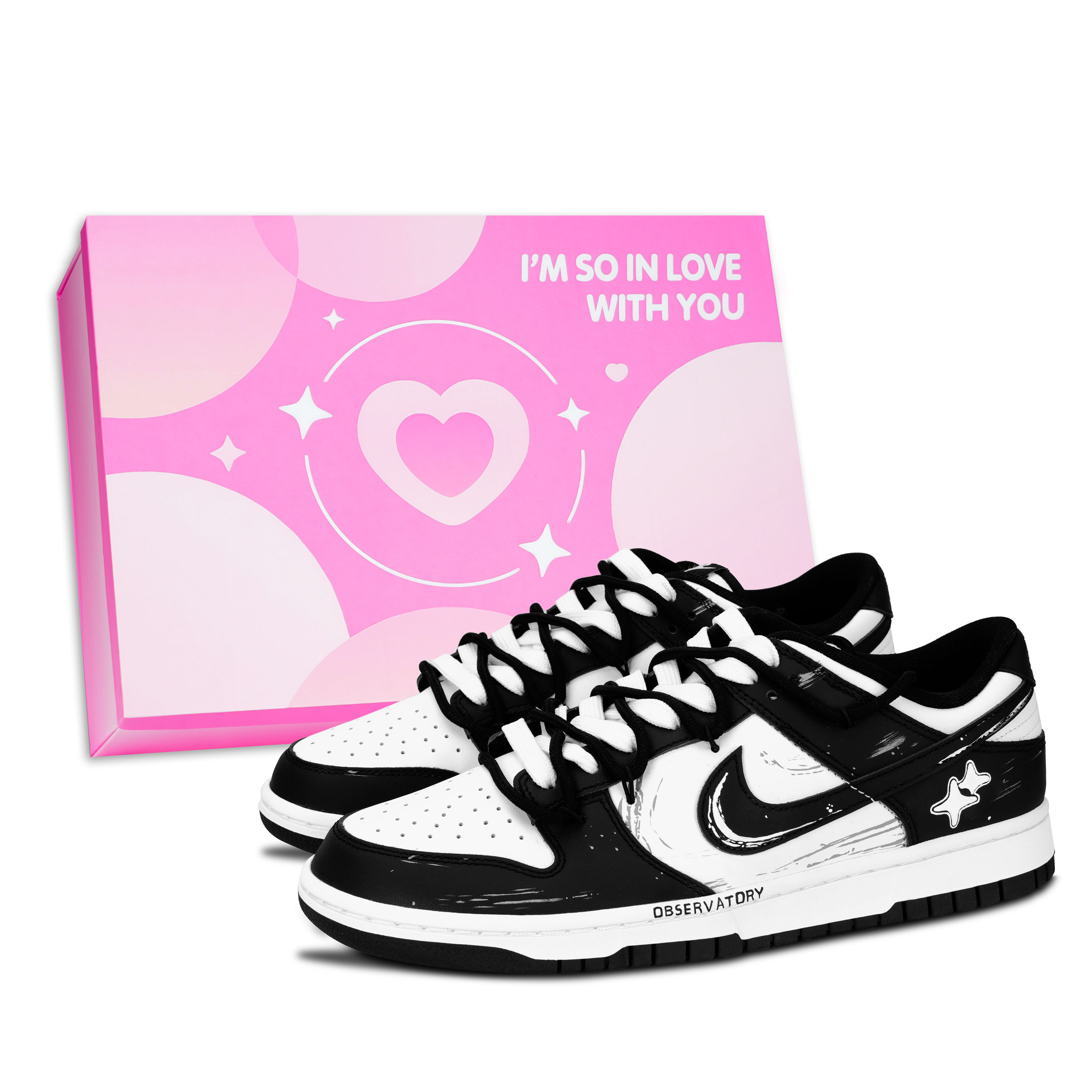 Nike Dunk Black White, Racing Through The Wind Abrasion Resistant Low top Skateboard Shoes Unisex Black