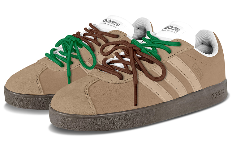 Adidas Neo Vl Court Lifestyle Low-Top Skateboard Shoes Unisex Beige Brown