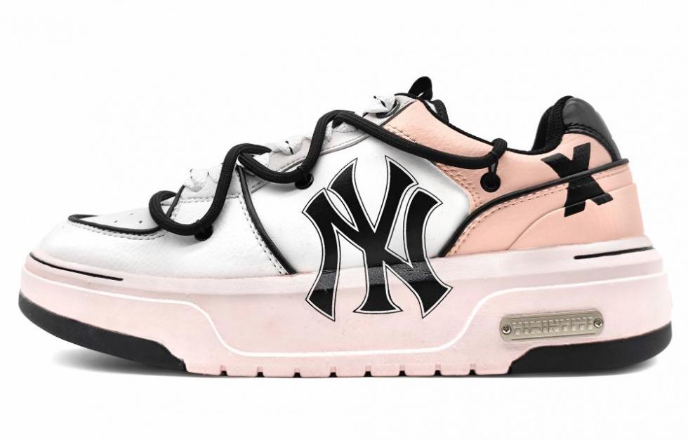 MLB Chunky Liner Anti-Slip And Wear-Resistant Height Increasing Low-Top Skateboard Shoes Unisex Pink White Black