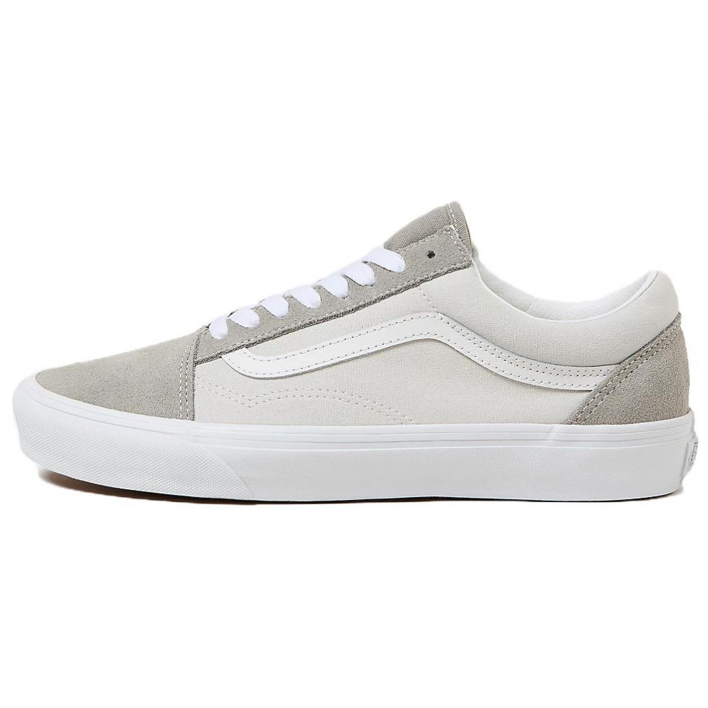 Vans Old Skool Anti-Slip Wear-Resistant Low-Top Skateboard Shoes Unisex Gray White