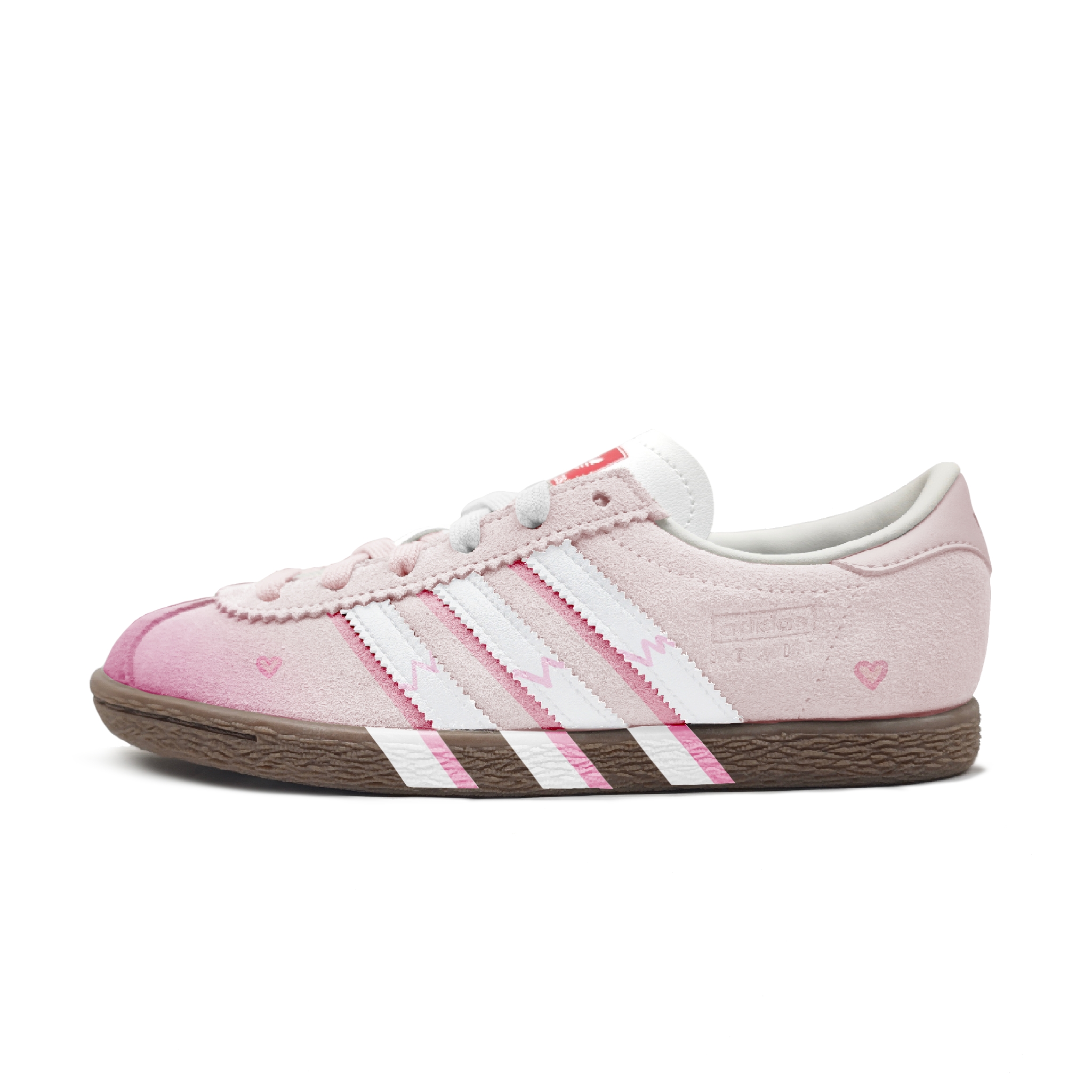 Adidas Neo Pink Heart Innocence Slip Resistant Low top Skateboard Shoes Unisex Sky Blue