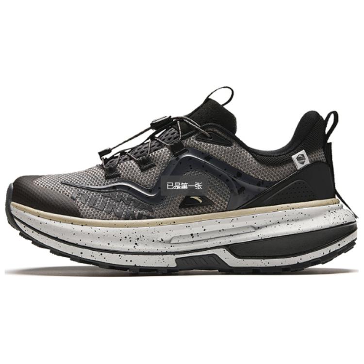 Anta Cushioned Slip-Resistant Low-Top Running Shoes Men's Gray Black