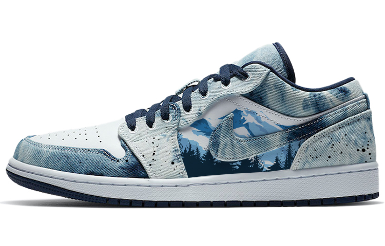 JORDAN Air JORDAN 1 Vintage Basketball Shoes Men Low Top Blue/White