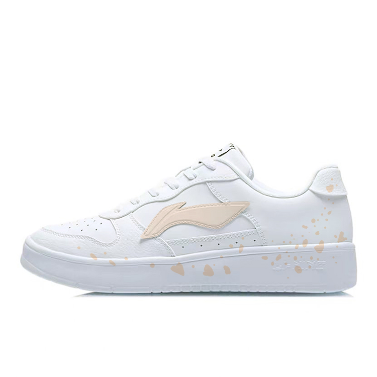 LiNing Pontoon Boats Slip Resistant, Abrasion Resistant, Lightweight Low Top Skateboard Shoes Unisex White Orange