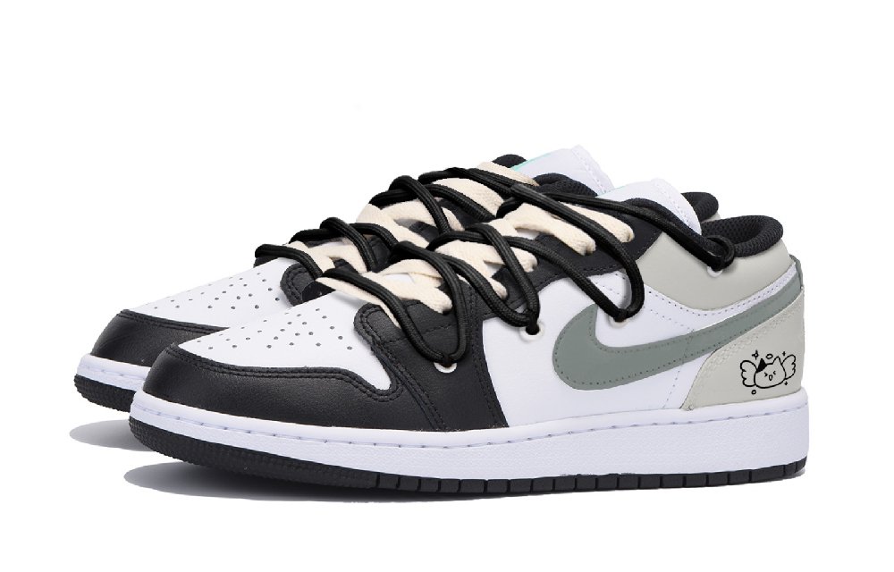 Jordan Air Jordan 1 Vintage Basketball Shoes Men Low Top Black Gray