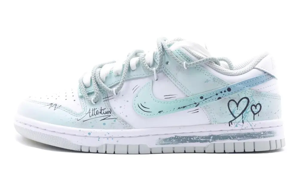 Nike Dunk Green Apple Paradise Abrasion Resistant Low Top Skateboard Shoes Unisex White Green