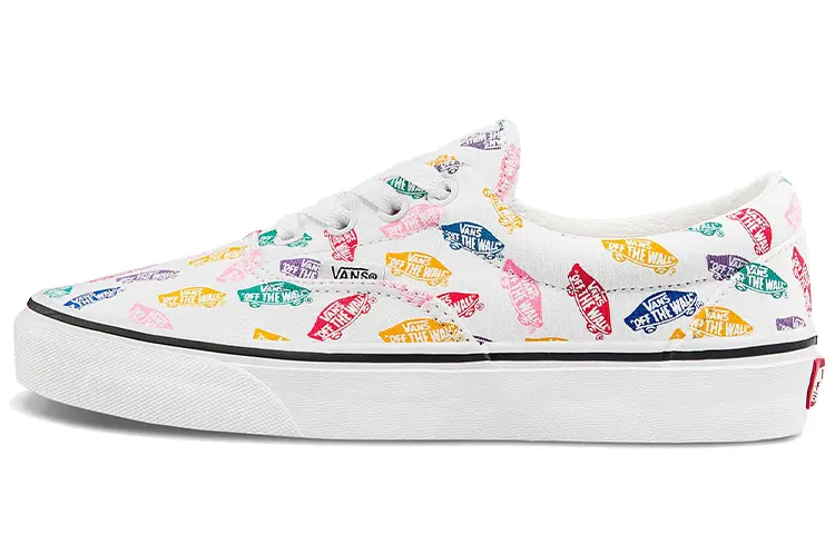 Vans Unisex Era Low Top Printing Sneakers White Multi Color