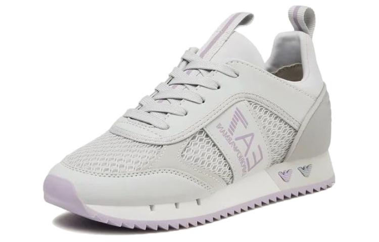 EMPORIO ARMANI EA7 Abrasion-Resistant Low-Top Casual Shoes Women's Gray Purple