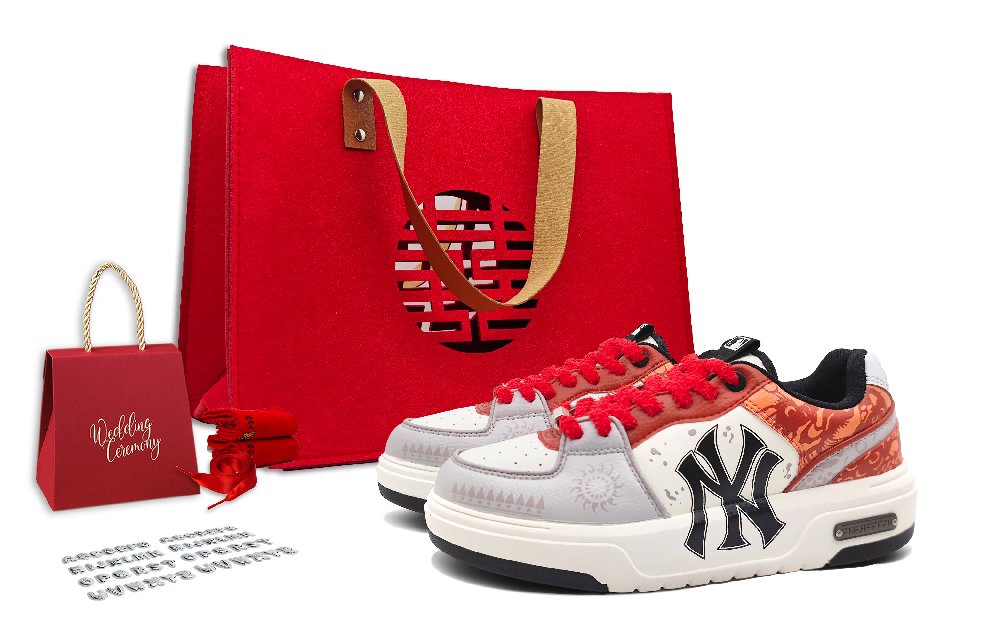 MLB Chunky Liner Skateboard Shoes Unisex Low-Top White/Red/Gray