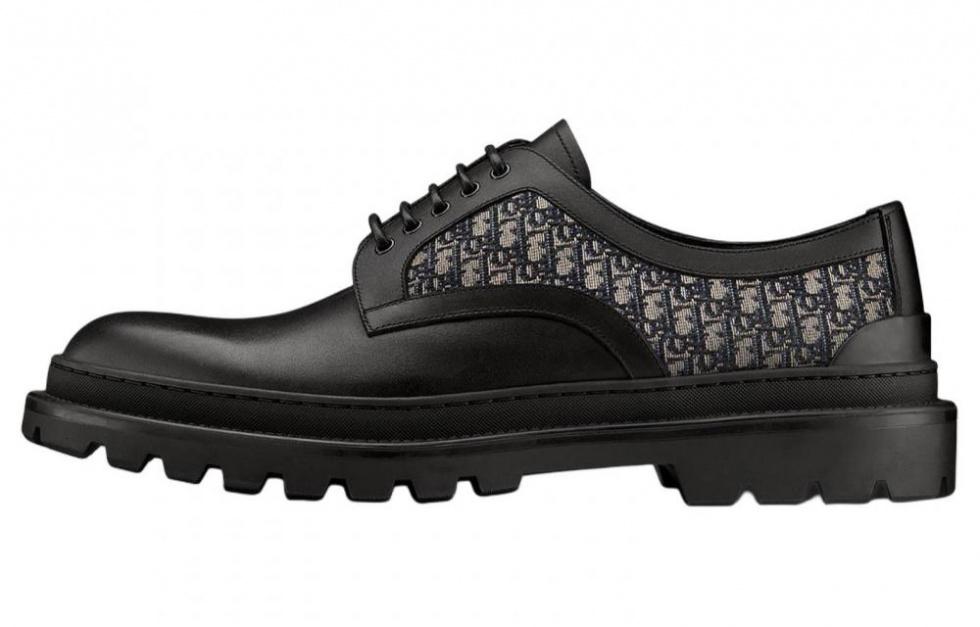 DIOR Explorer Derby Casual Leather Shoes Men's Pitch Black