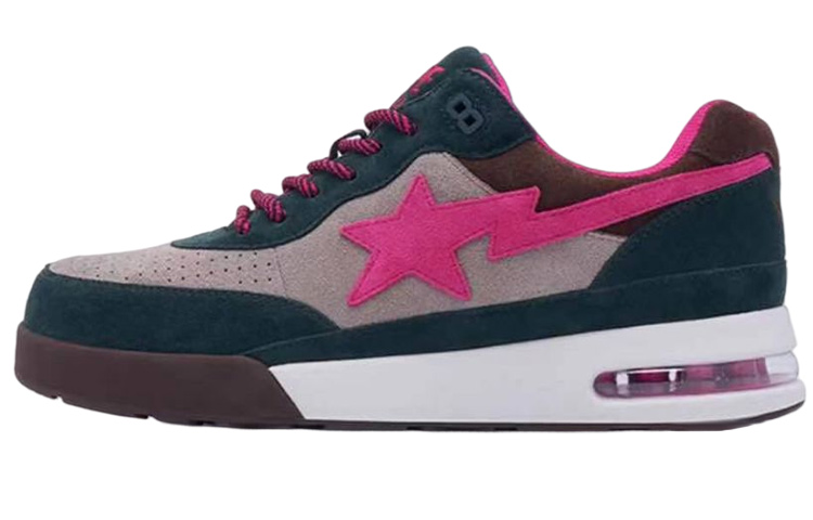 BAPE A BATHING APE Road Sta Premium Suede Dark Green Pink Beige