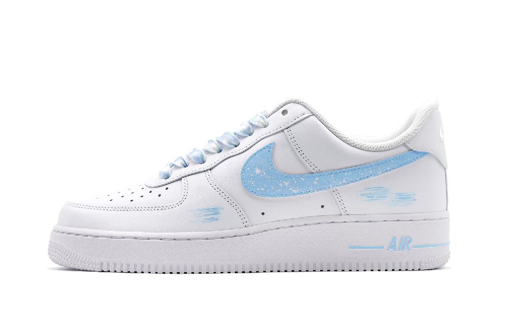 Nike Air Force 1 Low-Top Skateboard Shoes Men's Blue White