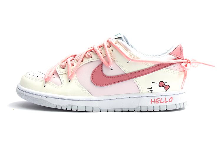 Nike Dunk Skateboard Shoes Women's Low-Top Pink/Yellow White
