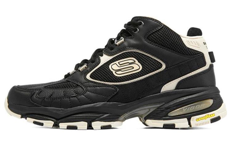 Skechers Vigor 3.0 Cushioning Anti-Slip And Wear-Resistant Mid-Top Chunky Sneakers Men's Black White