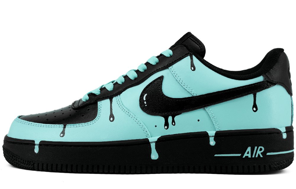 Nike Air Force 1 Abrasion Resistant Height Increasing Low Top Skateboard Shoes Men's Blue