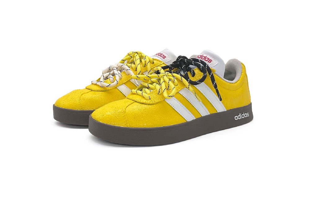 Adidas Neo VL Court 2.0 Anti Slip Wear Resistant Low Top Skateboard Shoes Unisex Yellow White
