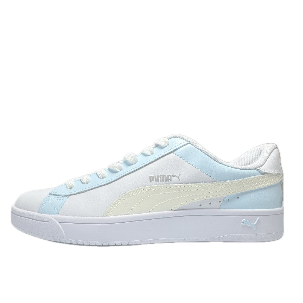 PUMA Court Breaker Swift Manufacturing, Sea Salt Ice Crystal Low Top Skateboard Shoes Unisex White Blue