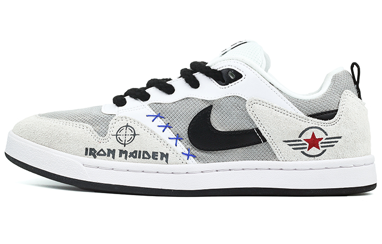Nike SB Alleyoop Slip-Resistant Low-Top Skateboard Shoes Men's Silver White