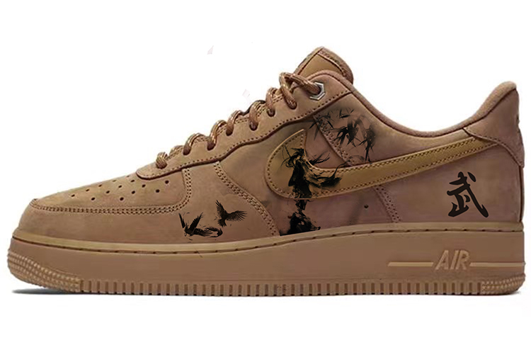 Nike Air Force 1 Low Non-slip Lightweight Low-Top Skateboard Shoes Unisex Wheat