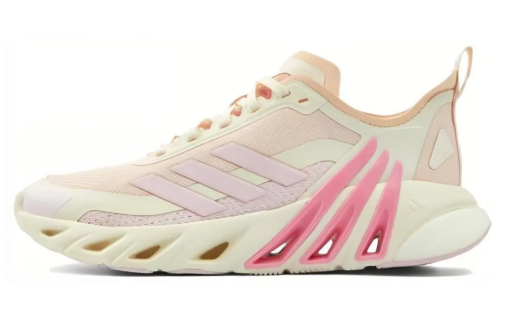 Adidas Cushioning Abrasion Resistant Breathable Low top Running Shoes Unisex White Pink