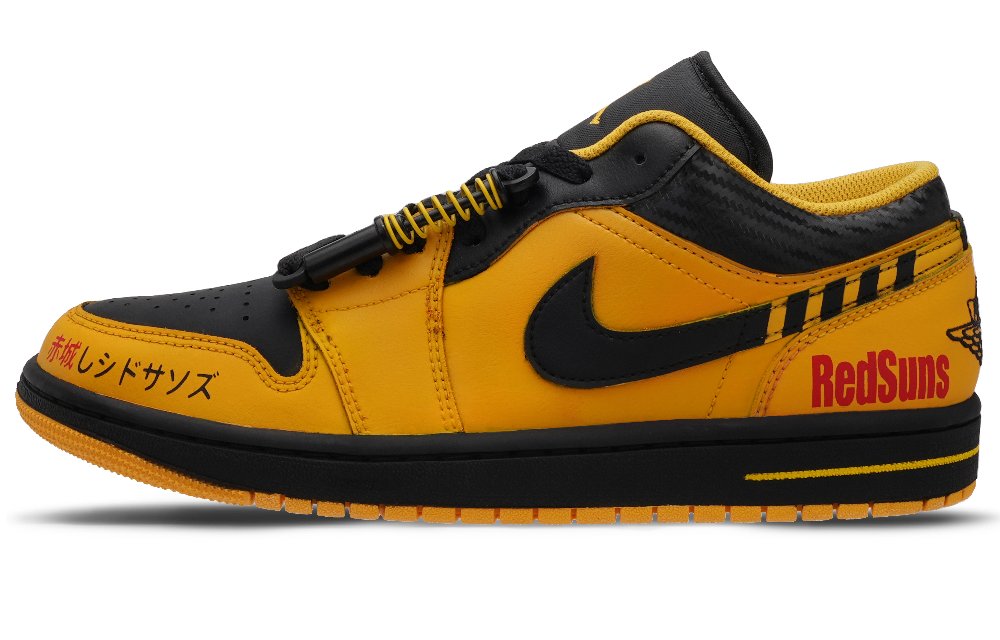 Jordan Air Jordan 1 Over Speed Low Top Vintage Basketball Shoes Men's Black Yellow