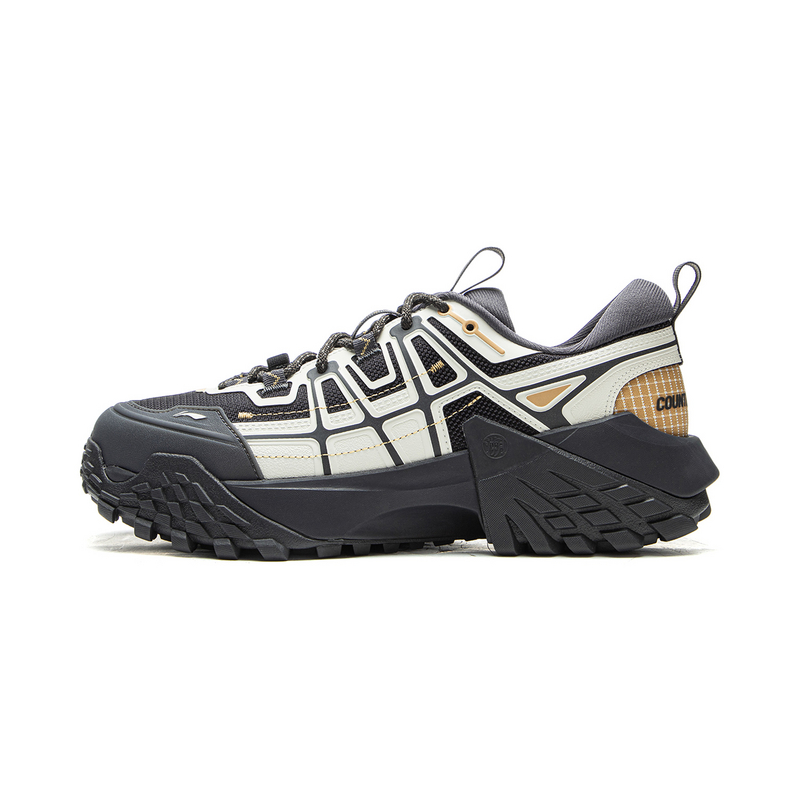 LiNing Outdoor CF Tracing Shock Absorbers Rebound Low top Outdoor Shoes Unisex Black White Blue