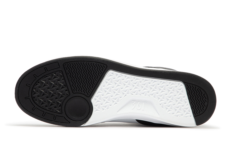 361° Anti-Slip Wear-Resistant High-Top Winter Padded Skateboard Shoes Men's White Black Fleece-Lined