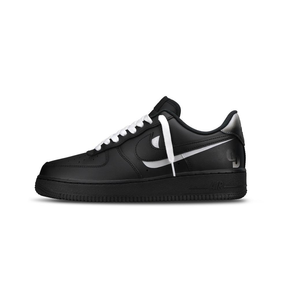 Nike Air Force 1 Low-Top Skateboard Shoes Unisex Black Silver