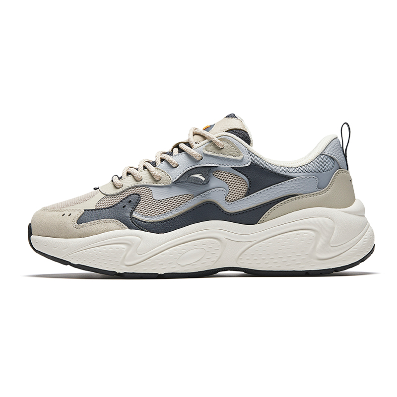 Anta Stars Anti-Slip And Wear-Resistant Breathable Low-Top Chunky Sneakers Men's Beige Blue