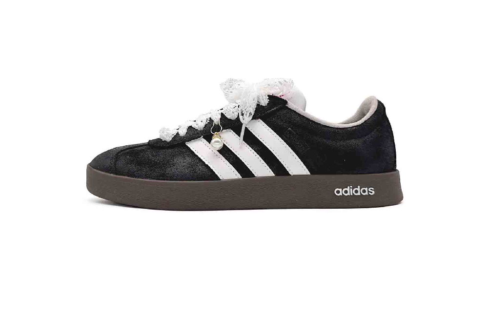 Adidas Neo VL Court 2.0 Abrasion Resistant Low Top Skateboard Shoes Unisex Black White