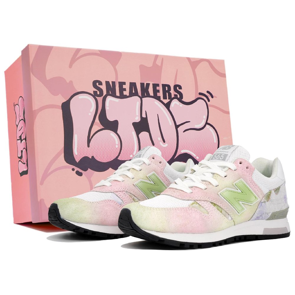 New Balance NB 565 Slip-Resistant Low-Top Running Shoes Unisex Pink Green