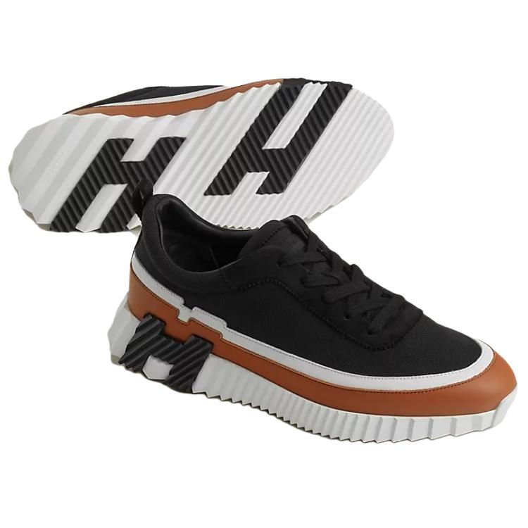 HERMES Bouncing Low-Top Casual Shoes Men's Black