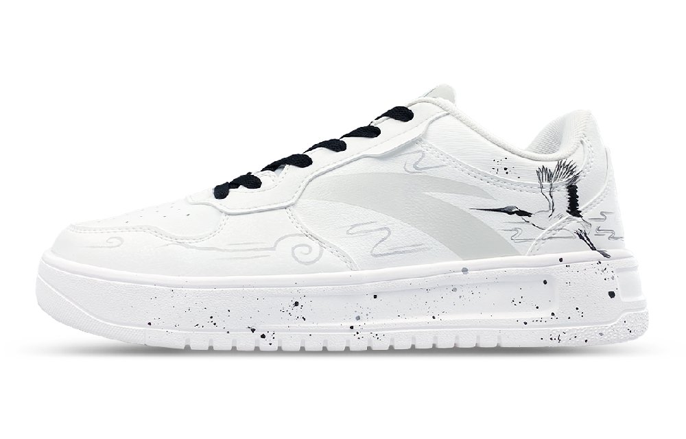 Anta Slip-Resistant Cushioning Low-Top Skateboard Shoes Men's White Black