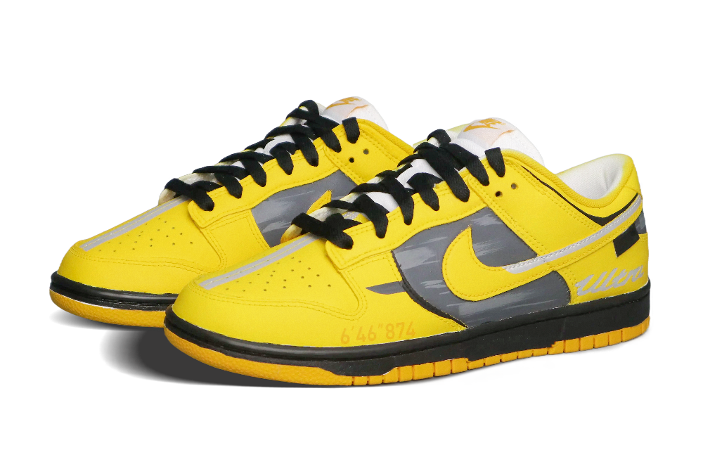 Nike Dunk Anti Slip Wear Resistant Low Top Skateboard Shoes Men's Yellow Black