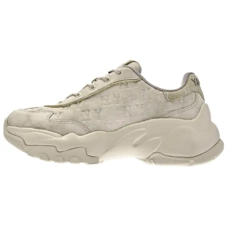 MLB New York Yankees Height Increasing Low Top Chunky Sneakers Unisex Beige