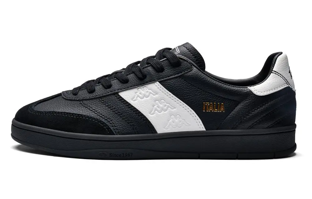 Kappa Vintage Collection Back to Back Anti Slip Wear Resistant Low Top Skateboard Shoes Unisex Black White