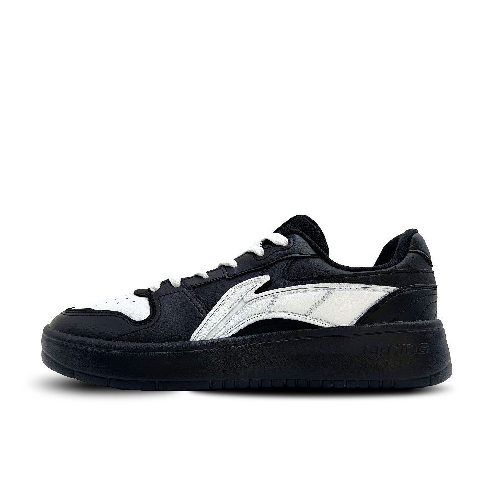 LiNing Acer Truncatum Slip-Resistant Water-Resistant Low-Top Skateboard Shoes Men's Black White